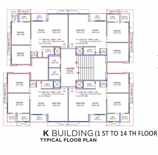  rivanta-heritage Tower K Cluster Plan from 1st to 14th Floor