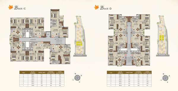  meena-maple-1-&-2 Block C & D Cluster Plan for Typical Floor