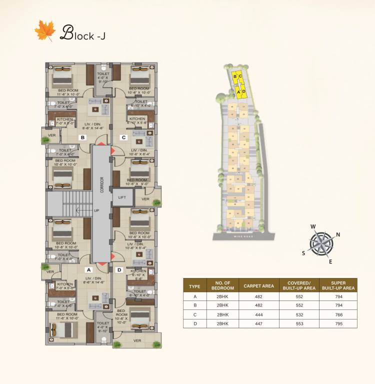  meena maple 1 & 2 Block J Cluster Plan for Typical Floor