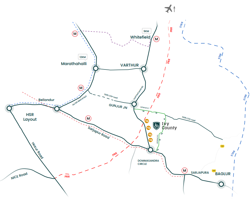 ivy county pristine villa plots Location Plan