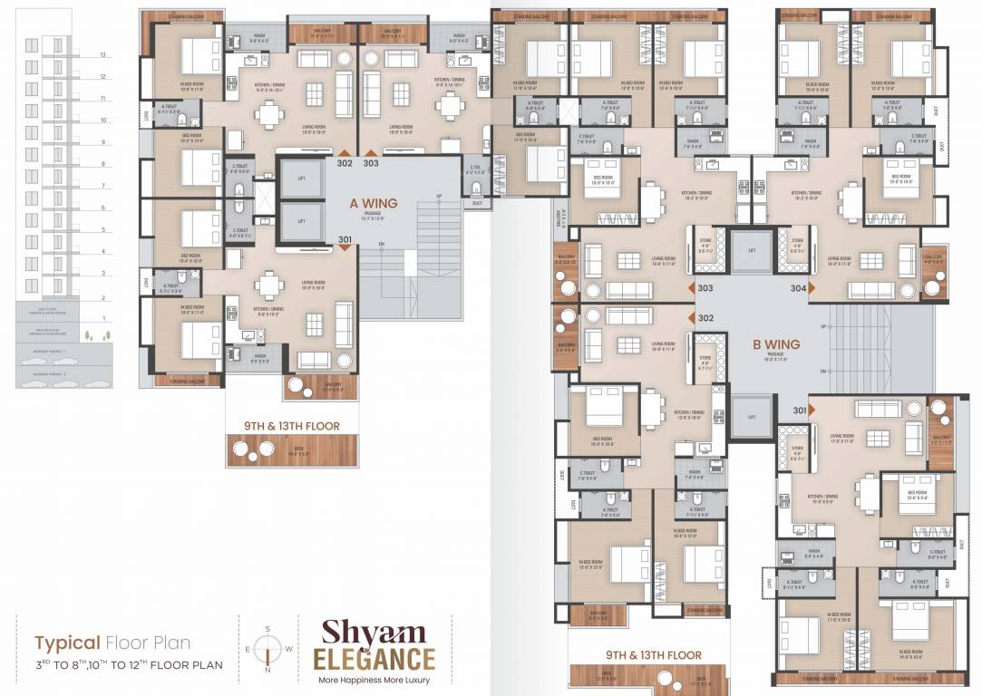 shyam elegance Tower A, Tower B Cluster Plan