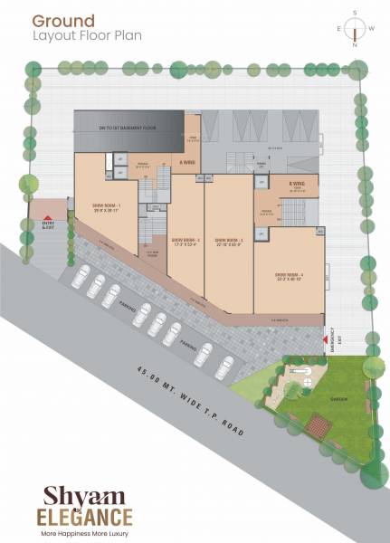 Tower A, Tower B Cluster Plan for ground Floor shyam-elegance Tower A, Tower B Cluster Plan for ground Floor