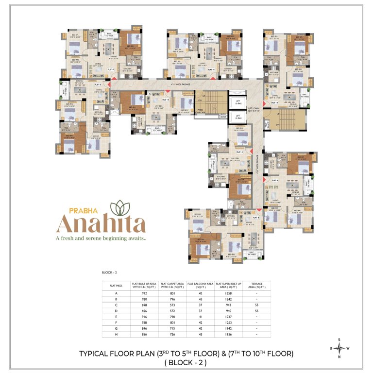  anahita B Cluster Plan from 3rd 5th & 7th 10th Floor