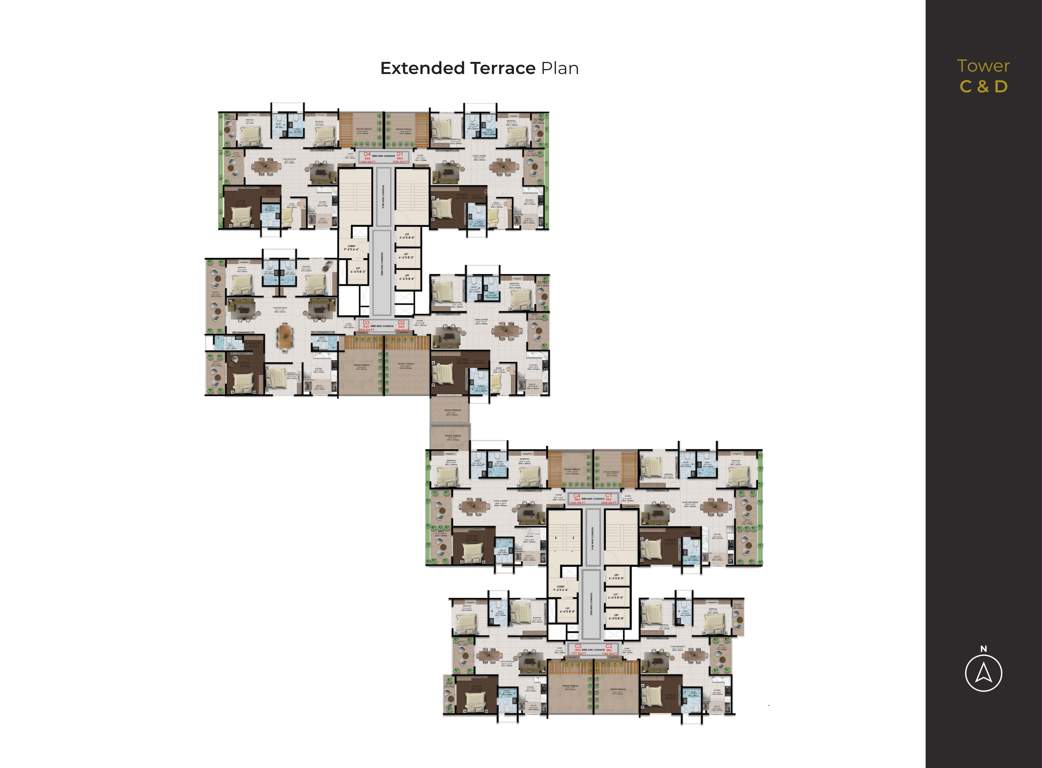  ventara residences Tower C & D Cluster Plan for Extended Terrace Floor