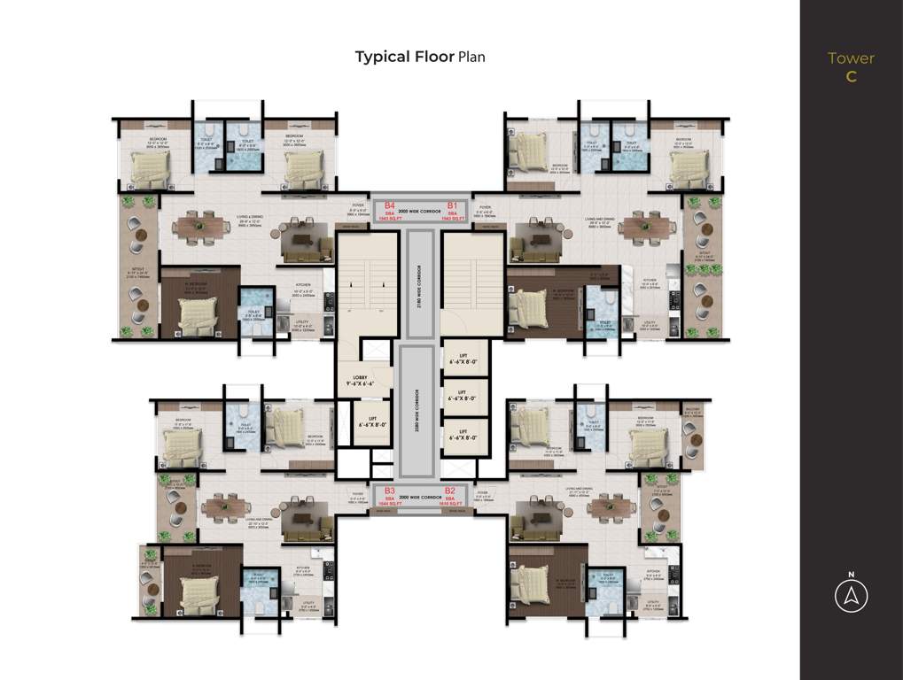  ventara residences Tower D Cluster Plan for Typical Floor