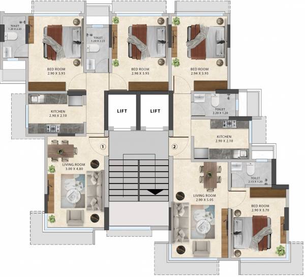  akash-chsl Akash Chsl Cluster Plan for Typical Floor Plan