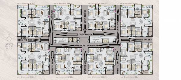  acacia Orange Acacia Cluster Plan for Typical Floor