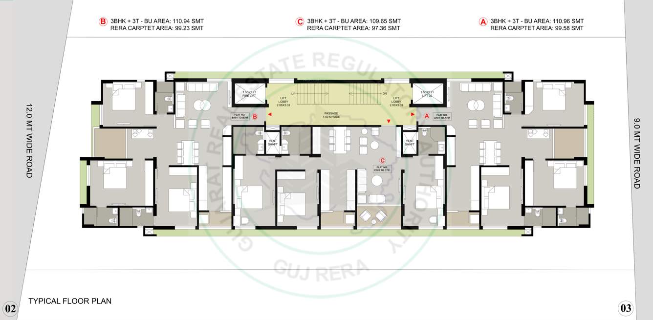  sonarika apartment Sonarika Apartment Cluster Plan from 1st to 7th Floor