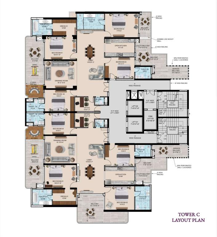  the tiara Tower   03 Cluster Plan