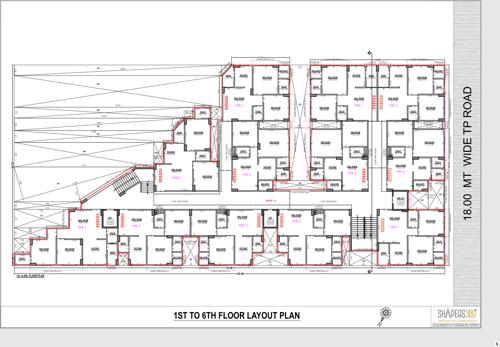  pushpak-residency-2 Pushpak Residency 2 Cluster Plan from 1st to 6th Floor