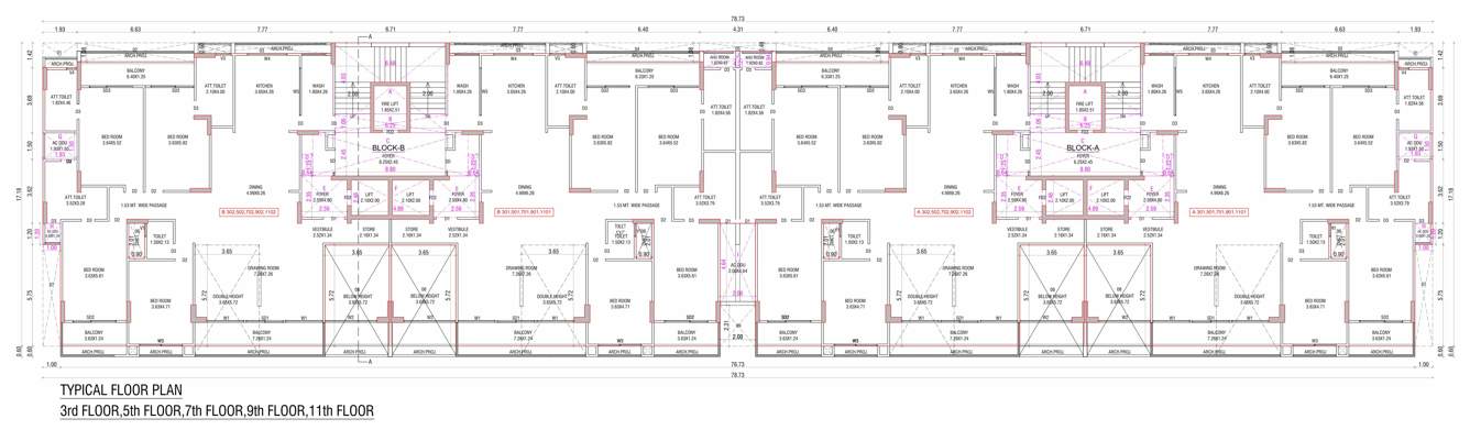  the imperial heights Tower A B Cluster Plan from 3rd to 11th Floor