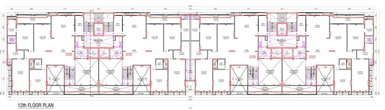  the imperial heights Tower A BCluster Plan for 12th Floor