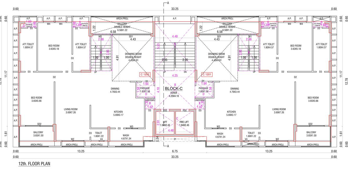 the imperial heights Tower C Cluster Plan for 12th Floor