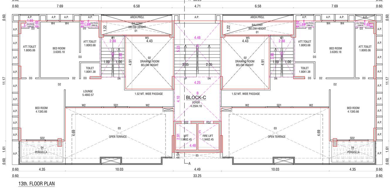  the imperial heights Tower C Cluster Plan for 13th Floor