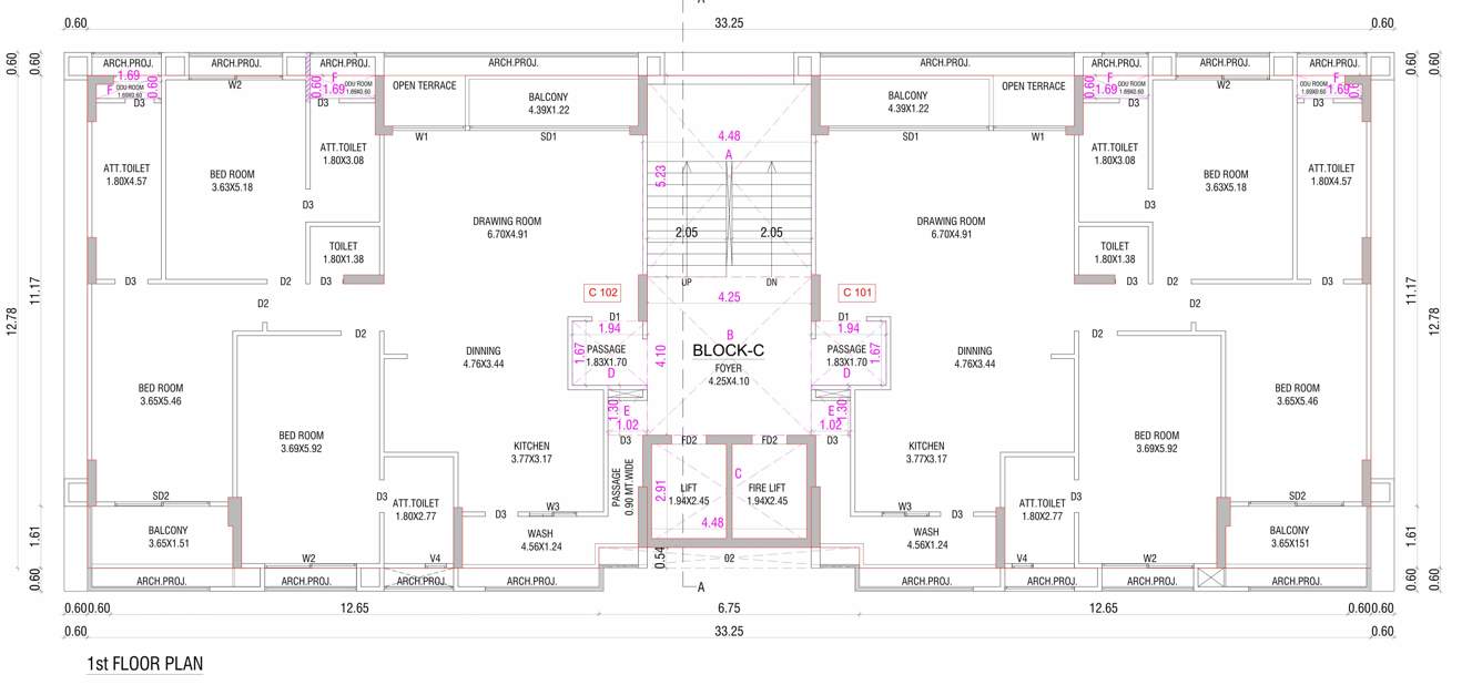 the imperial heights Tower C Cluster Plan for 1st Floor