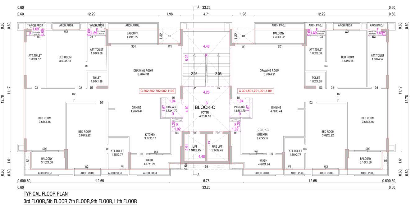  the imperial heights Tower C Cluster Plan from 3rd to 11th Floor
