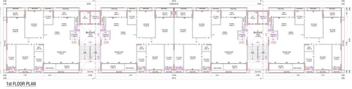  the imperial heights Tower D E Cluster Plan for 1st Floor