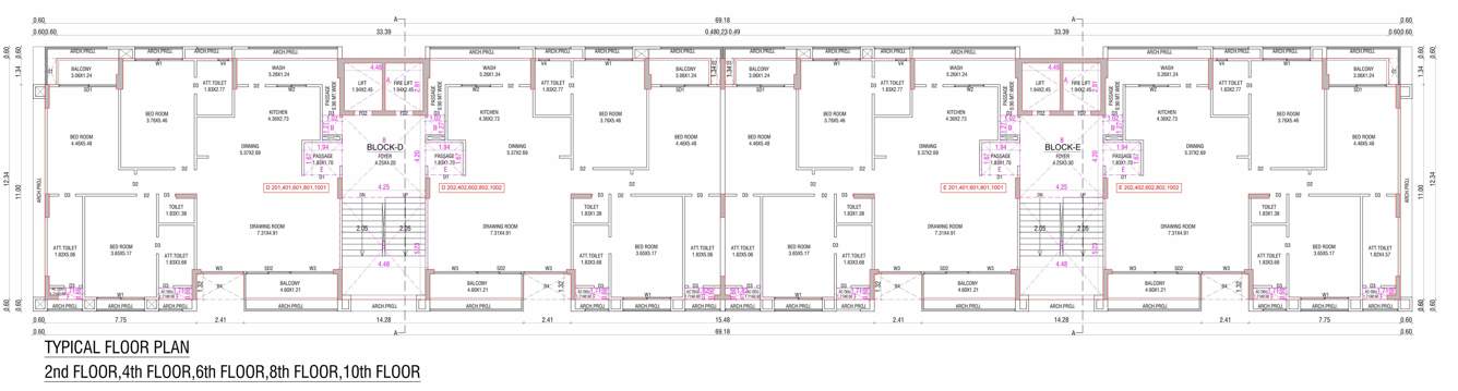  the imperial heights Tower D E Cluster Plan from 2nd to 10th Floor