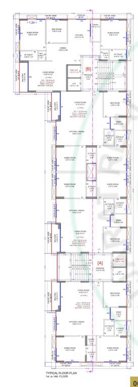  flower valley B Cluster Plan from 1st to 14th Floor