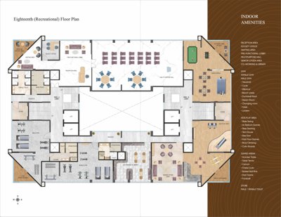 roongta-rosewood A & B Wing Cluster Plan for 18th Floor