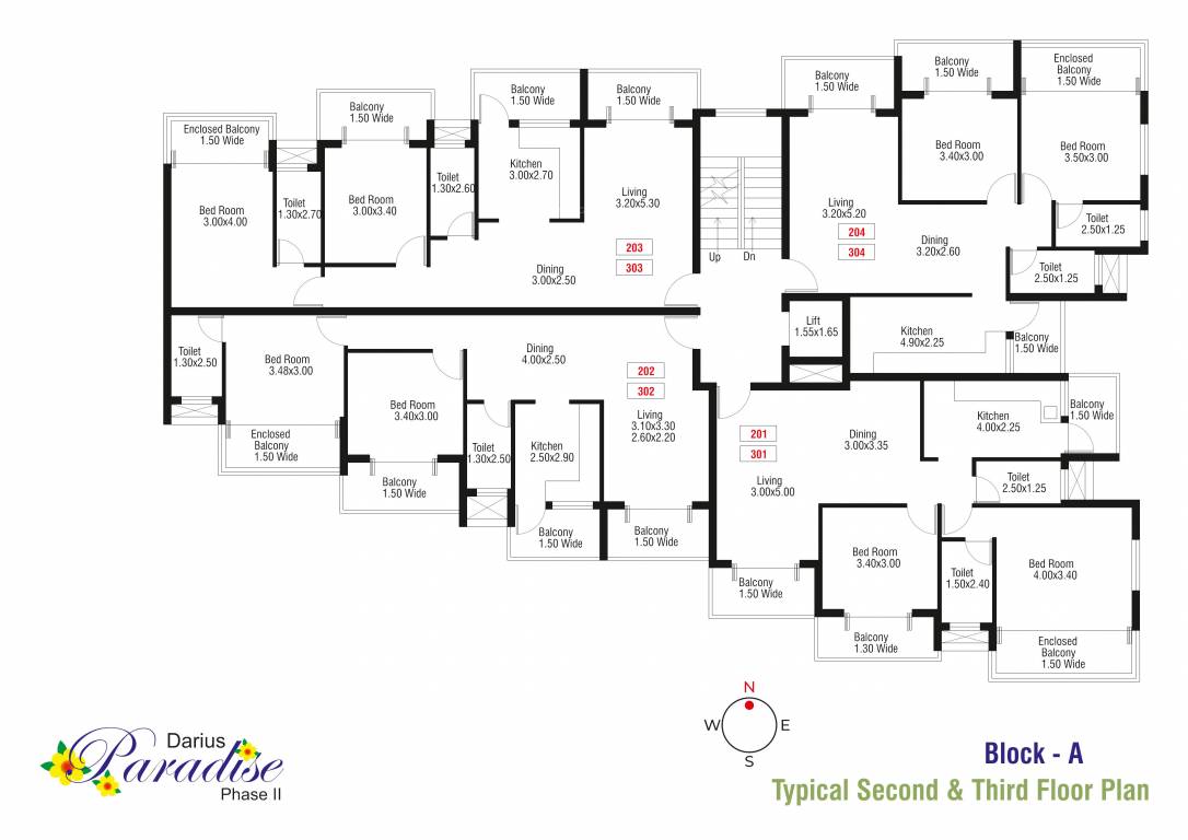  darius paradise phase ii Block A Cluster Plan from 2nd to 3rd Floor