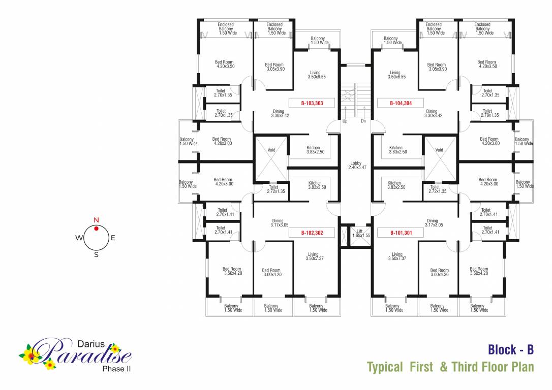  darius paradise phase ii Block B Cluster Plan from 1st to 3rd Floor
