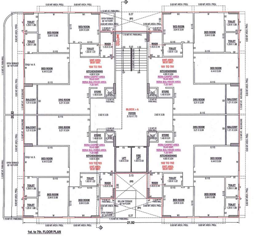 atharva living Atharva Living Cluster Plan From 1st To 7th Floor
