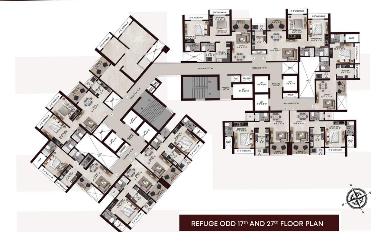  chavan sarveshwara Building No 1 Cluster Plan For 17th & 27 Floor
