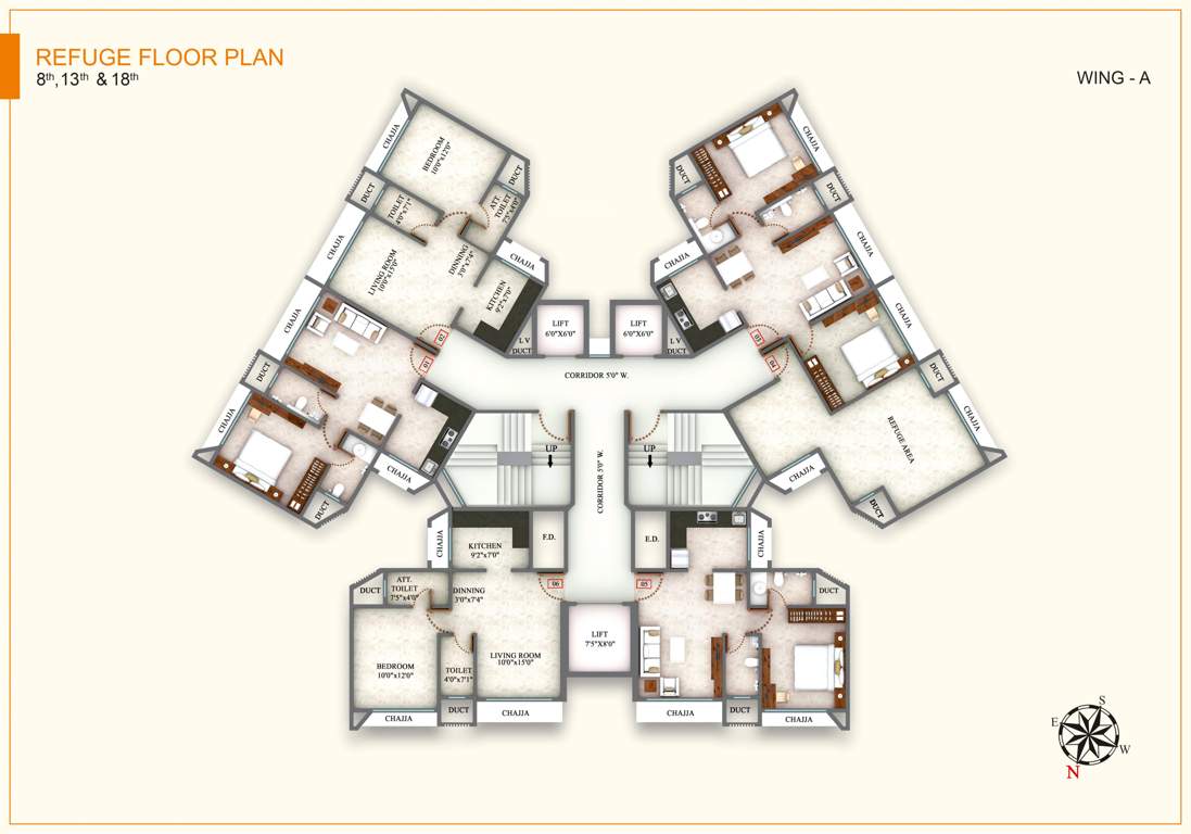  lj tanna panorama a wing Building A Cluster Plan for Refuge Floor