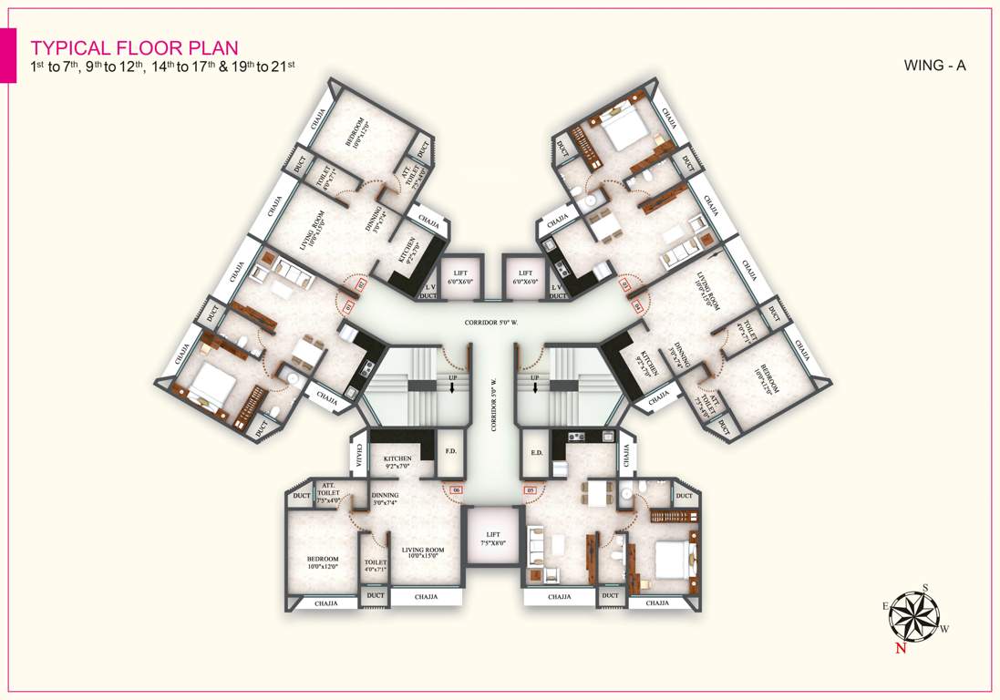  lj tanna panorama a wing Building A Cluster Plan for Typical Floor