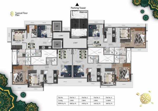  sapphire Wing A Cluster Plan for Typical Floor