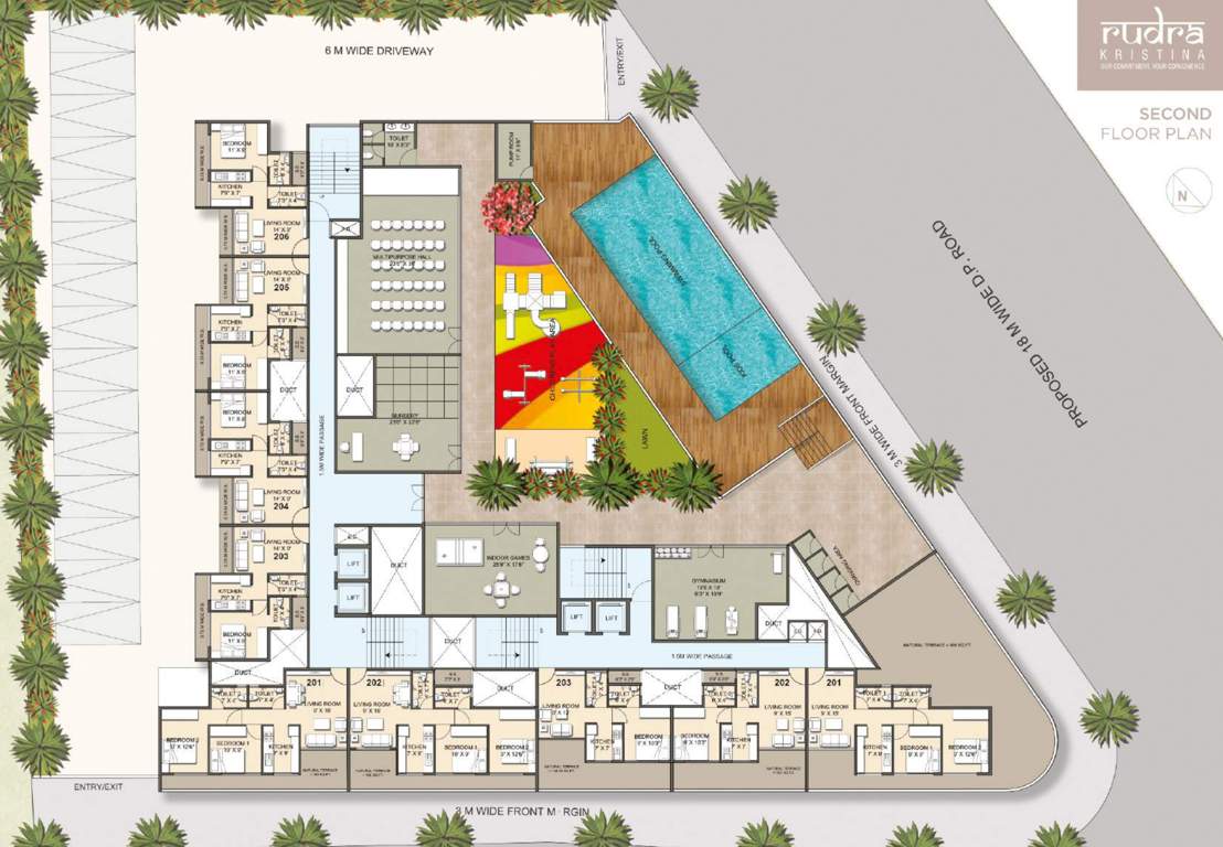  rudra kristina ii A & B wing Cluster Plan for 2nd Floor