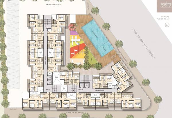  rudra-kristina-ii A & B wing Typical Cluster Plan