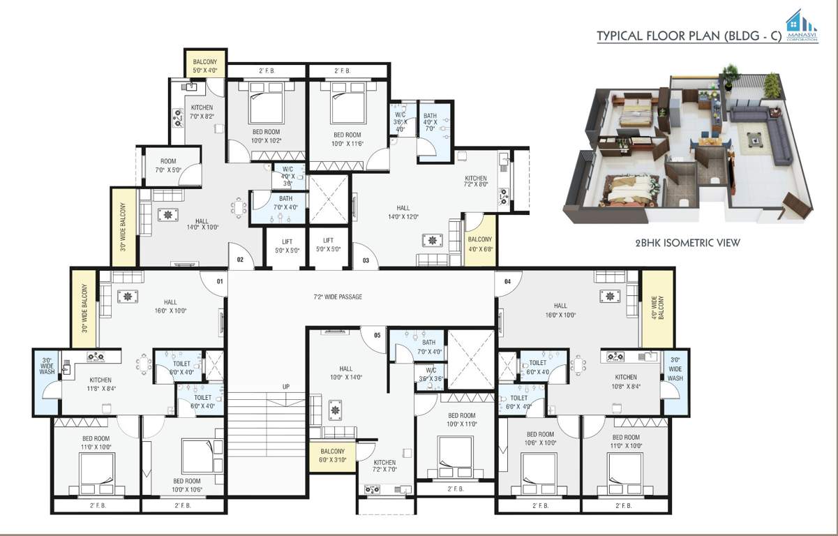 swastik swaraj Block C Cluster Plan from 1st to 7th Floor