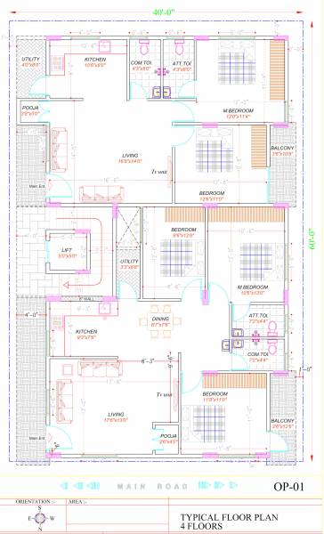  narayanadri Narayanadri Cluster Plan from 1st to 4th Floor