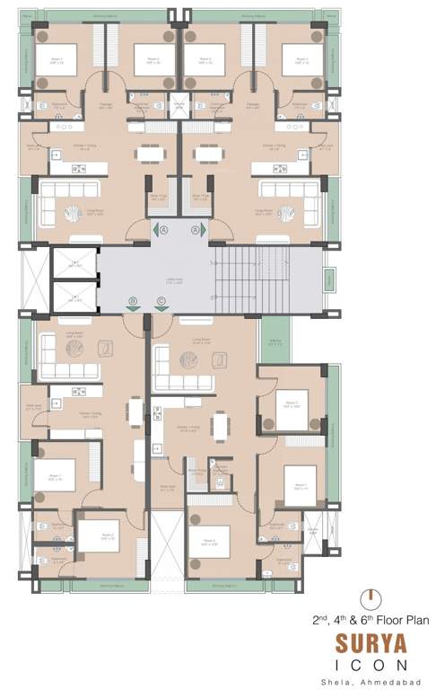  icon Icon Cluster Plan from 2nd to 6th Floor