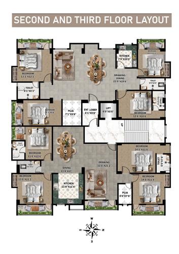 Block D Cluster Plan from 1st to 5th Floor janki-city-phase-2 Block D Cluster Plan from 1st to 5th Floor