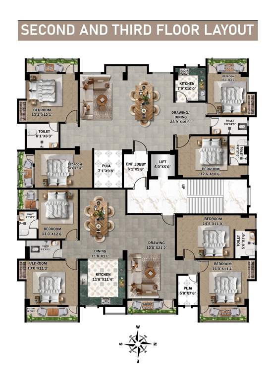  janki city phase 2 Block D Cluster Plan from 1st to 5th Floor
