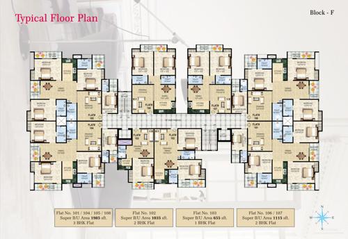 Block F Cluster Plan from 1st to 5th Floor janki-city-phase-2 Block F Cluster Plan from 1st to 5th Floor