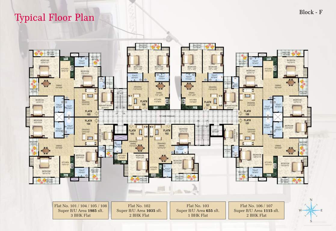  janki city phase 2 Block F Cluster Plan from 1st to 5th Floor