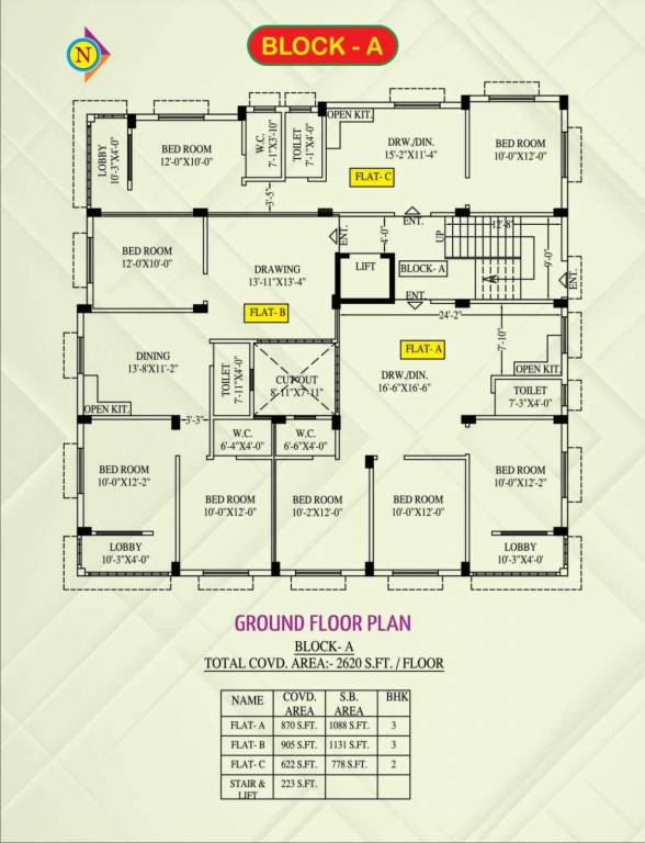  supertech complex Block A Cluster Plan for ground Floor