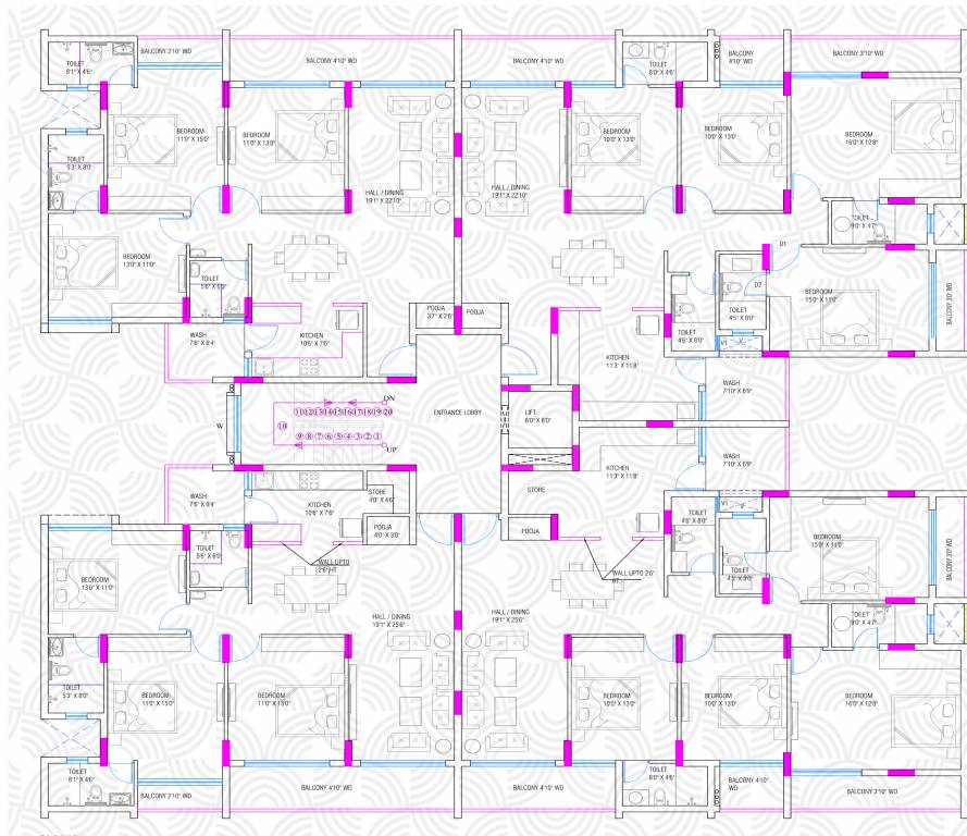  golden sands Block A, B & C Typical Cluster Plan