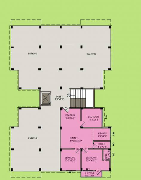  abhinavo-apartment Abhinavo Apartment Cluster Plan for ground Floor