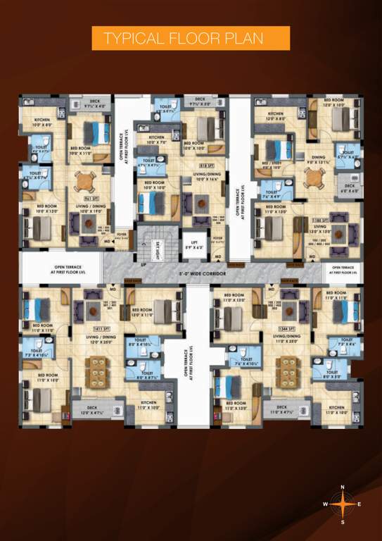  hayagriva apartments Hayagriva Apartments Cluster Plan for Typical Floor