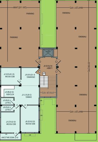  kamalika-apartment Kamalika Apartment Cluster Plan from car parking to 1st Floor