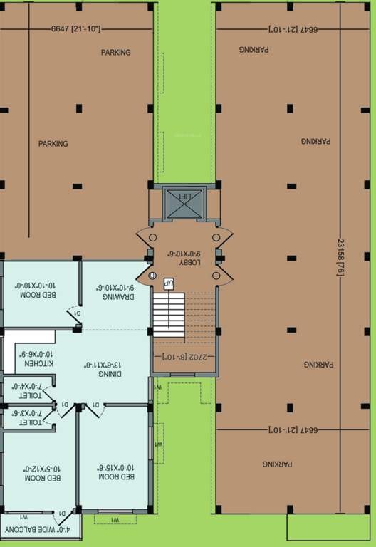  kamalika apartment Kamalika Apartment Cluster Plan from car parking to 1st Floor