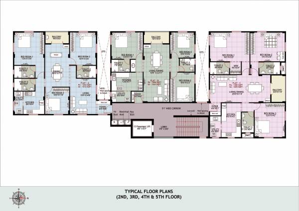 purna-krishna Single Block Cluster Plan from 2nd to 5th Floor