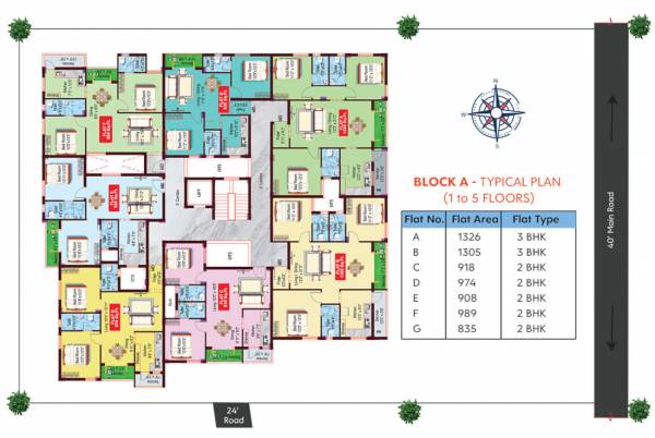  elanza-phase-2 GP Homes Elanza Phase 2 Cluster Plan from 1st to 5th Floor