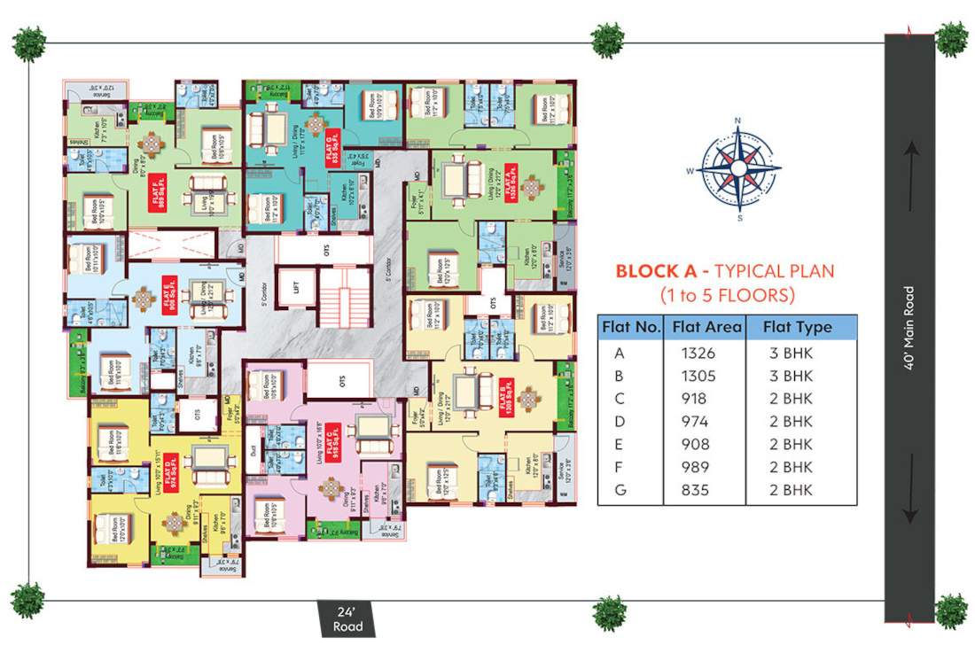  elanza phase 2 GP Homes Elanza Phase 2 Cluster Plan from 1st to 5th Floor