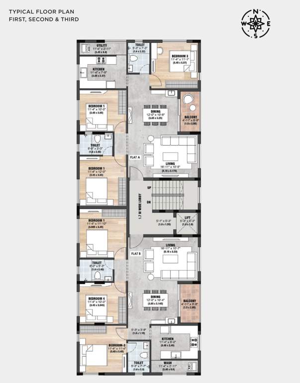  karuna Sreerosh Karuna Cluster Plan from 1st to 3rd Floor